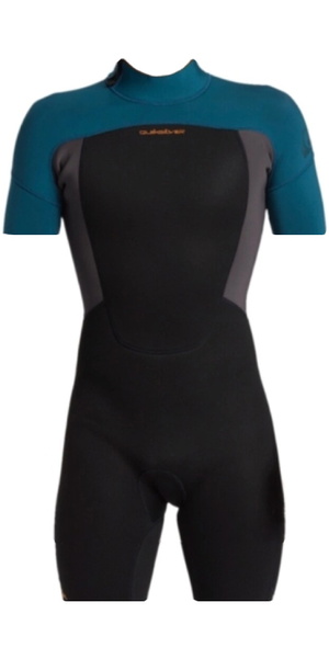 2026 Quiksilver Hombres Prologue 2/2mm Back Zip Shorty Neopreno EQYW503038 - Midnight Turquoise
